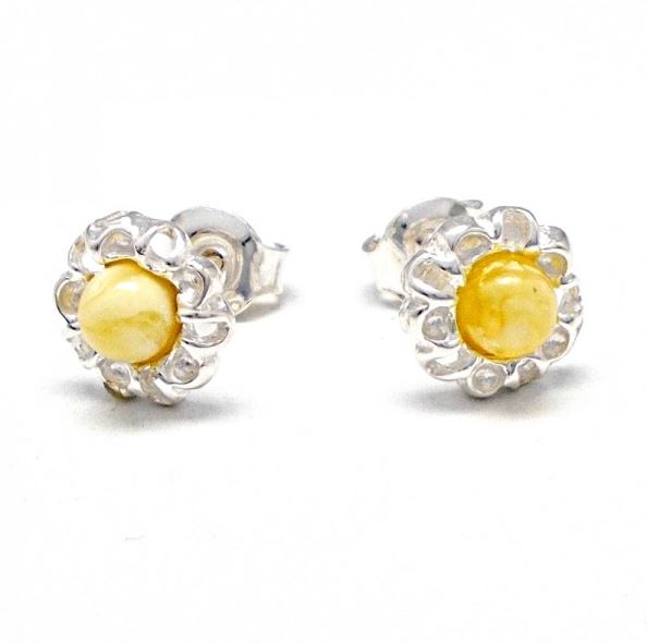 Amber Blossom Stud Earrings