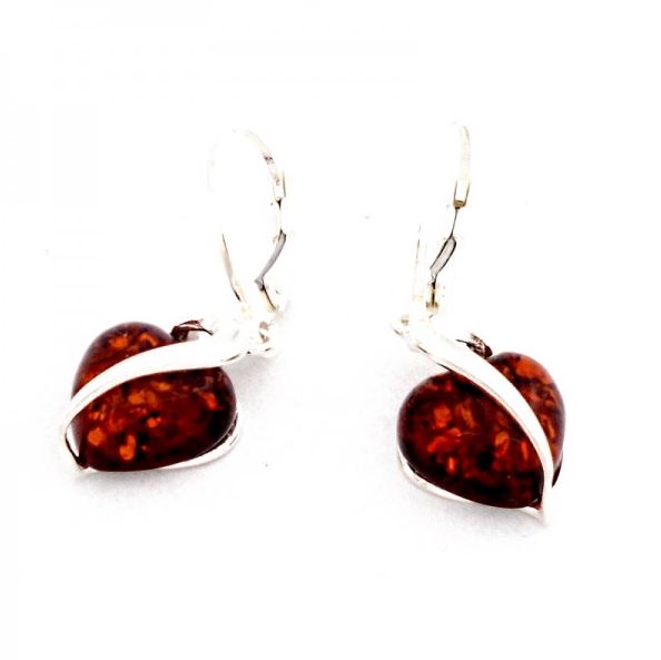 Amber Heart Earrings