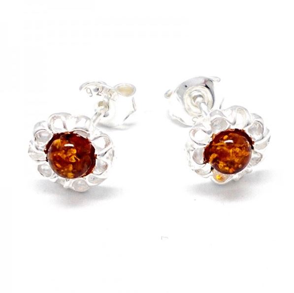 Amber Petal Stud Earrings