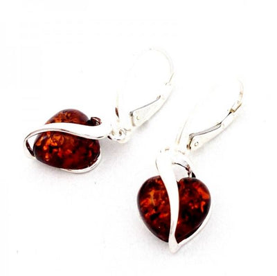 Amber Heart Earrings