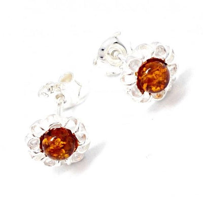 Amber Petal Stud Earrings